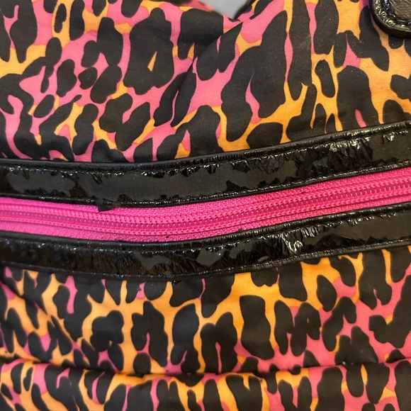 Betseyville by Betsy Johnson Leopard Print Shoulder Bag with Pink Accents - Picture 12 of 16